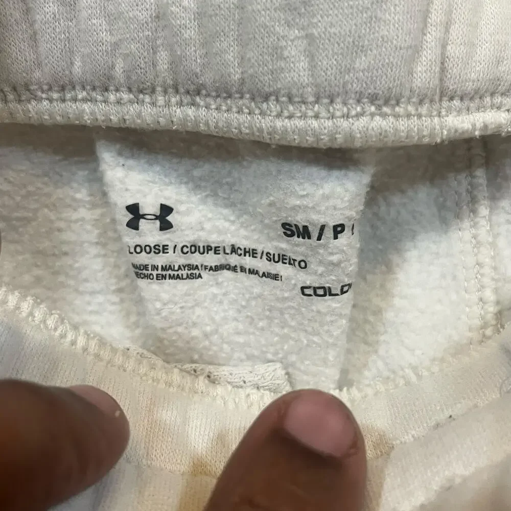 Under Armour Project Rock Fleece Shorts Mens S‎ White Bull Logo ColdGear Gym
